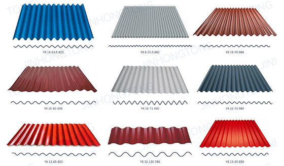 PPGI Piattaforma di tetto in acciaio galvanizzato in ferro corrugato preverniciato in colore rivestito CGI con spessore 0,2 mm e certificato GS