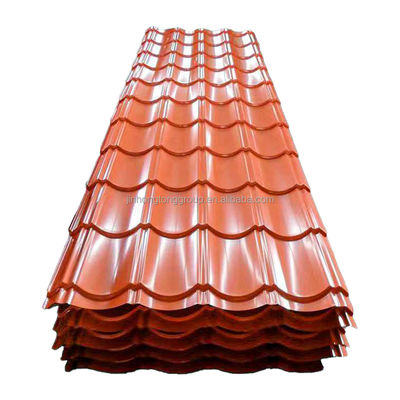 Materiale da costruzione RAL COLOR PPGI personalizzato Color Coated corrugato Wave Steel Roof Sheet per SGCH Grade Tile Iron Plate Steel