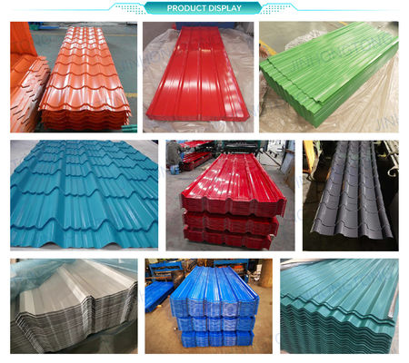 Materiale da costruzione RAL COLOR PPGI personalizzato Color Coated corrugato Wave Steel Roof Sheet per SGCH Grade Tile Iron Plate Steel