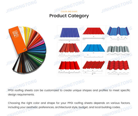Materiale da costruzione RAL COLOR PPGI personalizzato Color Coated corrugato Wave Steel Roof Sheet per SGCH Grade Tile Iron Plate Steel