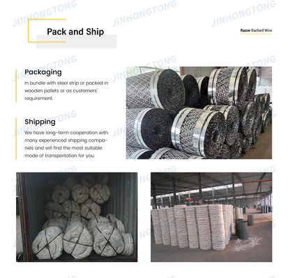 Prezzi Galvanizzato a caldo CBT65 BTO30 BTO22 Concertina Roll Double Strand Razor Barbed Wire per recinzione a maglia della prigione