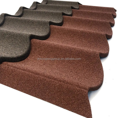 0.2mm Pietra rivestita piastrelle di metallo di tetto leggero e facile da installare Materiali da costruzione per il mercato africano