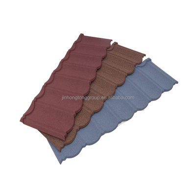 Materiale da costruzione Moderno design Pietra rivestita piastrelle 0,4mm Interlocking metallo piastrelle Tetti conteggiatura in colori personalizzati