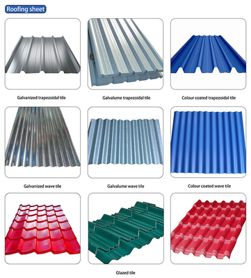 Servizio di lavorazione del decollaggio 1800-2000 mm Lunghezza lamiera di copertura in ferro galvanizzato pre-tinto per materiale da costruzione in metallo