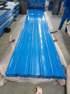 Fogli di acciaio ondulato galvanizzato rivestito a colori a lungo raggio Fogli di tetto per costruzione di edifici