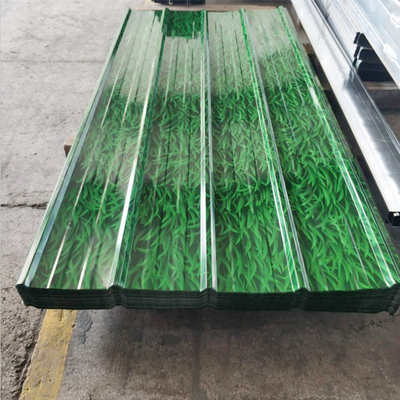 Spessore 0,2 4 mm Lastra di acciaio galvanizzato ondulato rivestita a colori da 4 piedi x 8 piedi per tetti SGCC/CGCC/DX51D Z/Q195-Q345