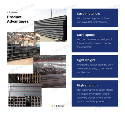 Q235/Q345/ST37-2/ST52/Q420/Q460/S235JR/S275JR/S355JR Tolleranza ±1% Materiale da costruzione Legno H in acciaio laminato a caldo per la costruzione