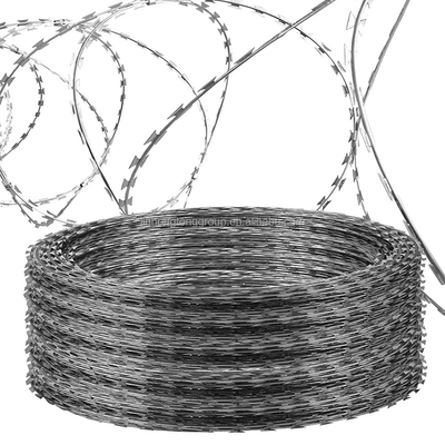 500 mm di diametro serpente filo rasoio ferro filo Concertina tipo rasoio croce rasoio anti arrampicata lama filo spinato 304 acciaio inossidabile