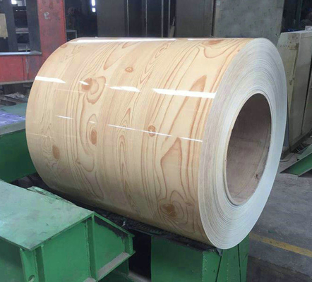 ISO9001 Certificato Legno Verniciato PPGI bobine Z100 rivestito bobina di acciaio zinco ondulato PPGI RAL 3028 0.3 * 1000 Specifica