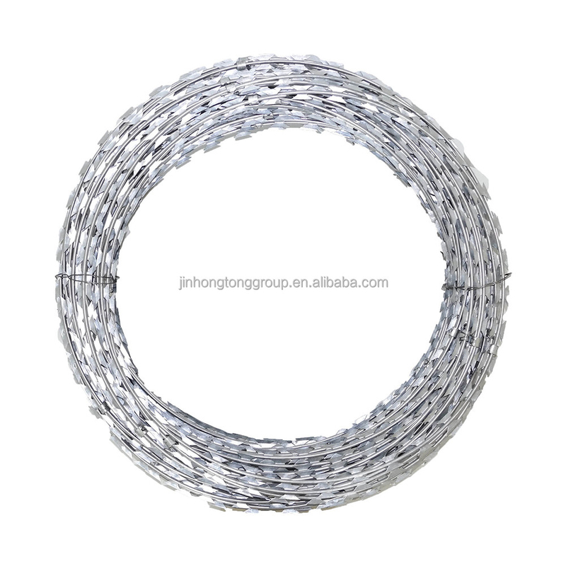 500 mm di diametro serpente filo rasoio ferro filo Concertina tipo rasoio croce rasoio anti arrampicata lama filo spinato 304 acciaio inossidabile
